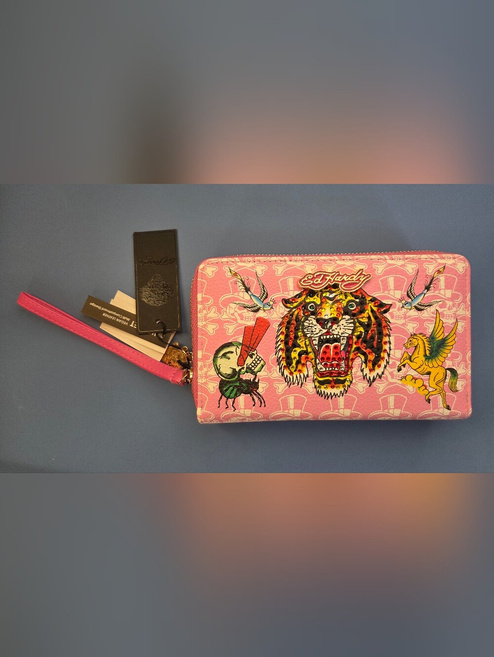 Ed Hardy Pink Tiger Wristlet Wallet NWT